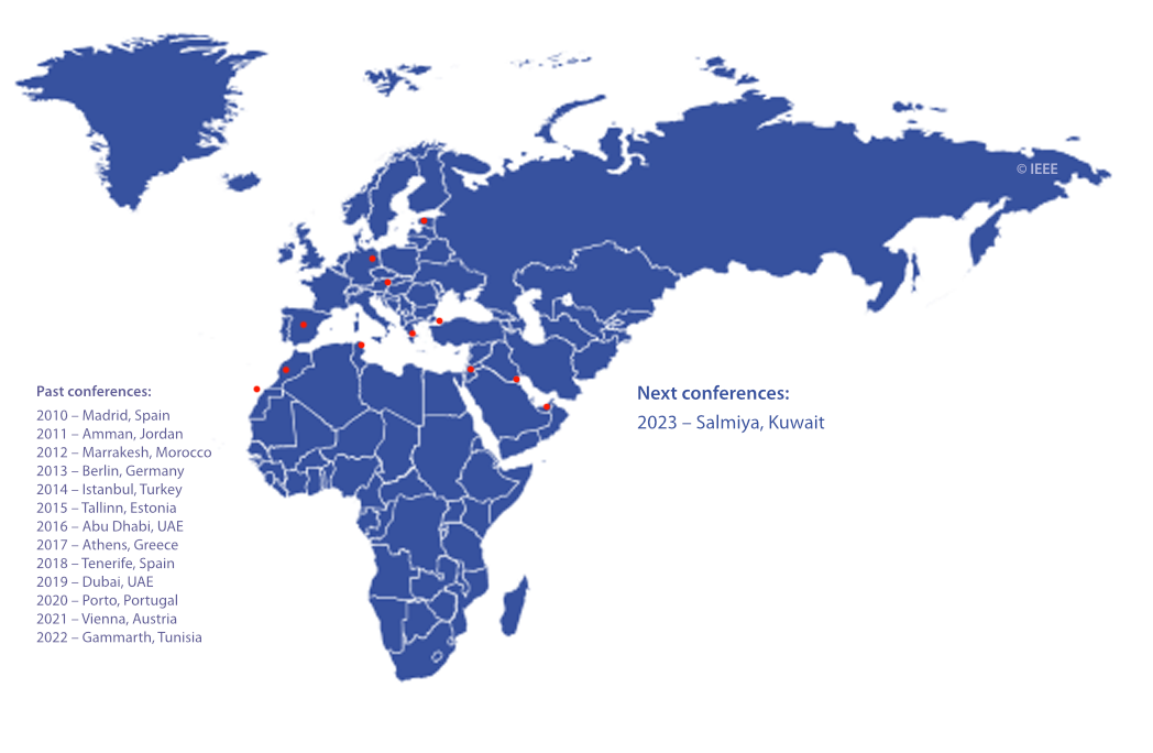 Map of IEEE Region 8
